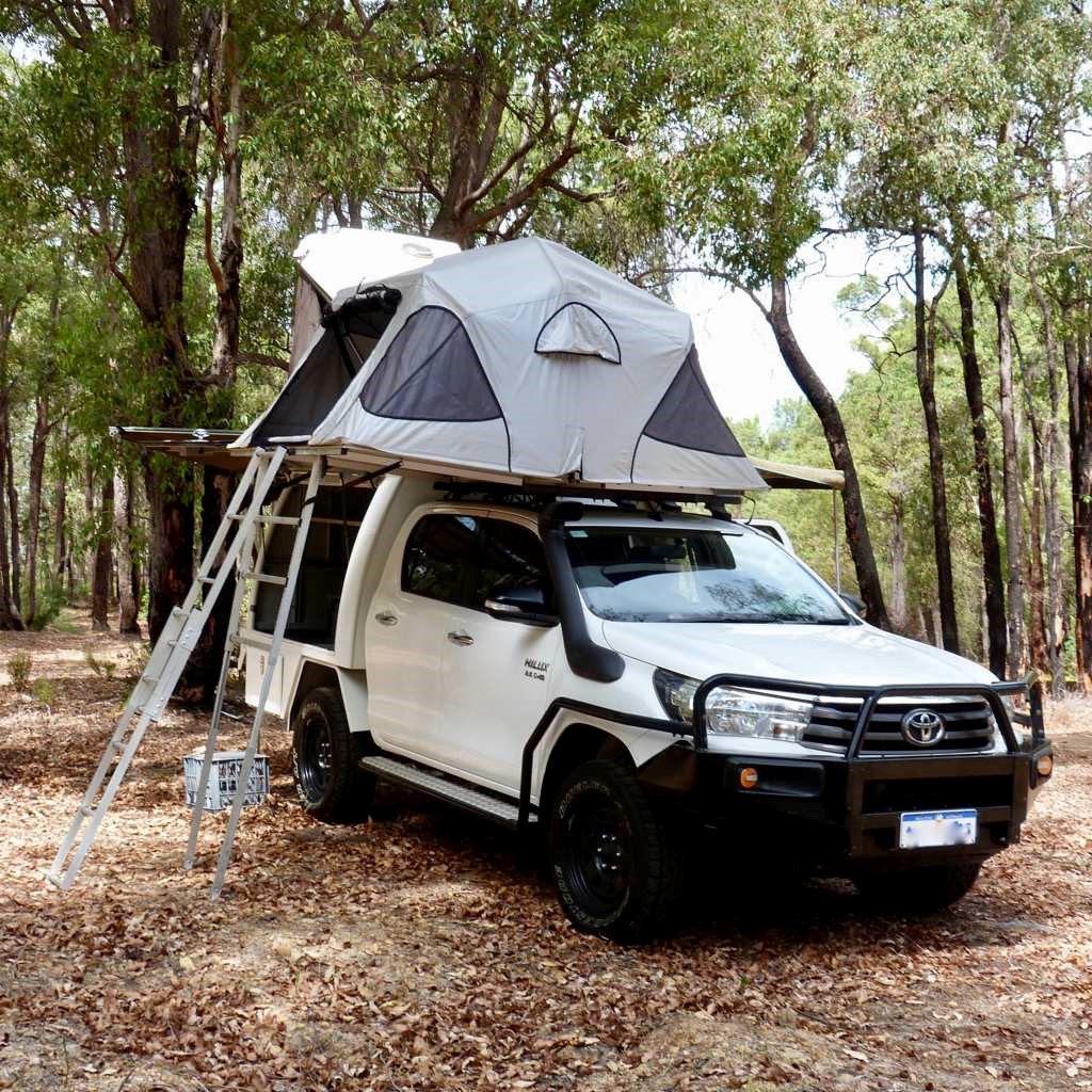 Hilux with two roof tents | 4WD Camper Hire Perth Australia