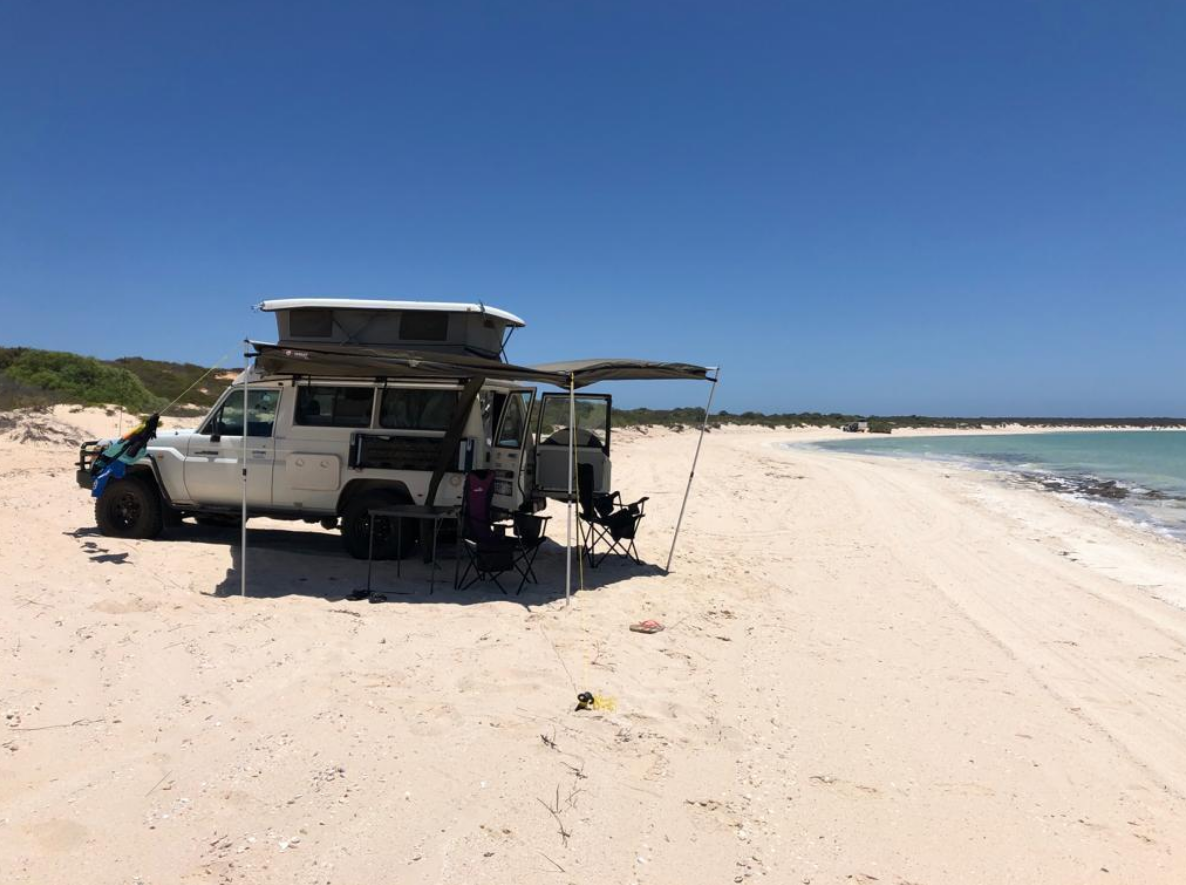 Pop-up camper with slide-out kitchen | 4WD Camper Hire Perth Australia