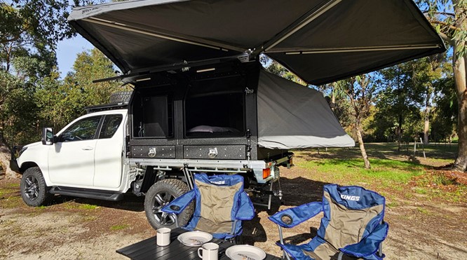 Hilux with fold-out bed